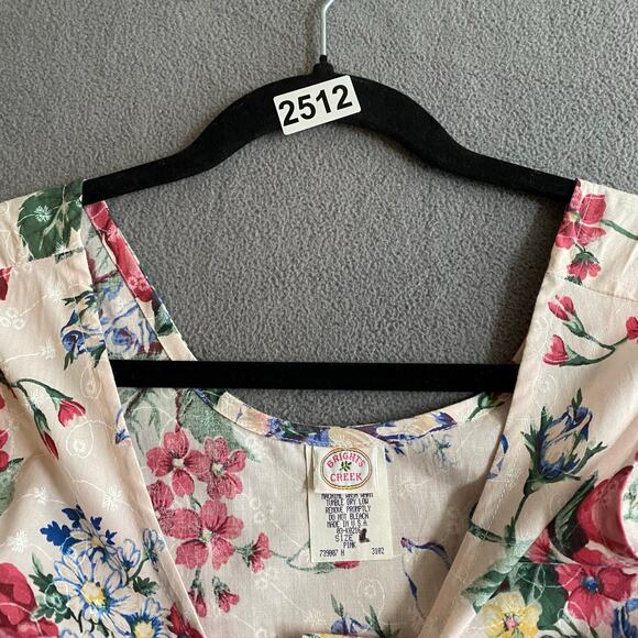 Vtg 80s 90s NOS Brights Creek Cottage Garden Midi Dress Romantic Boho 14? Floral - Picture 15 of 16